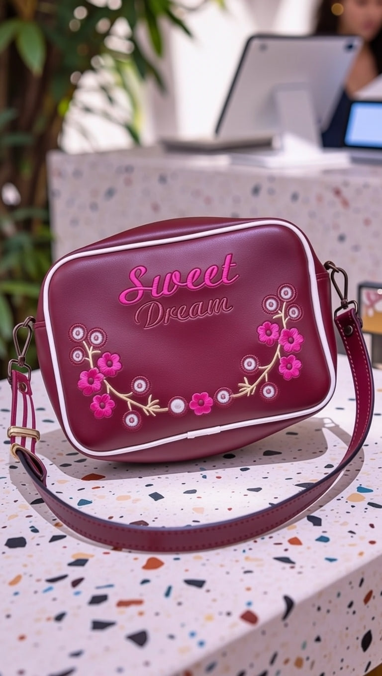 Sweet Dreams Compact Handbag Pink Maroon | Premium Stylish Compact Bag