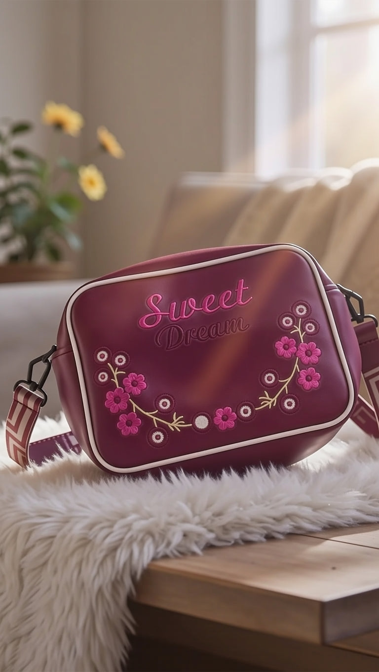 Sweet Dreams Compact Handbag Pink Maroon | Premium Stylish Compact Bag