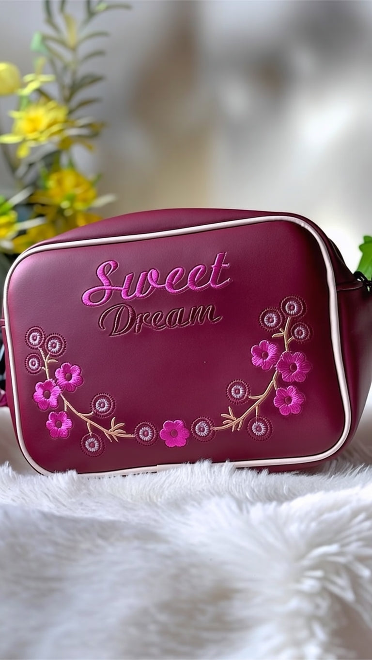 Sweet Dreams Compact Handbag Pink Maroon | Premium Stylish Compact Bag