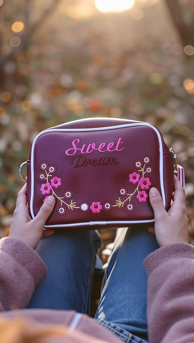 Sweet Dreams Compact Handbag Pink Maroon | Premium Stylish Compact Bag