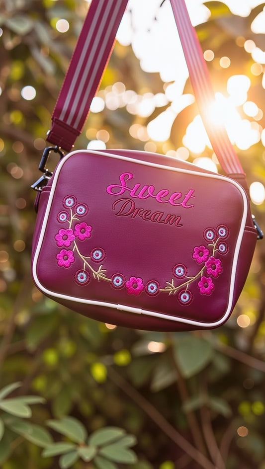 Sweet Dreams Compact Handbag Pink Maroon | Premium Stylish Compact Bag