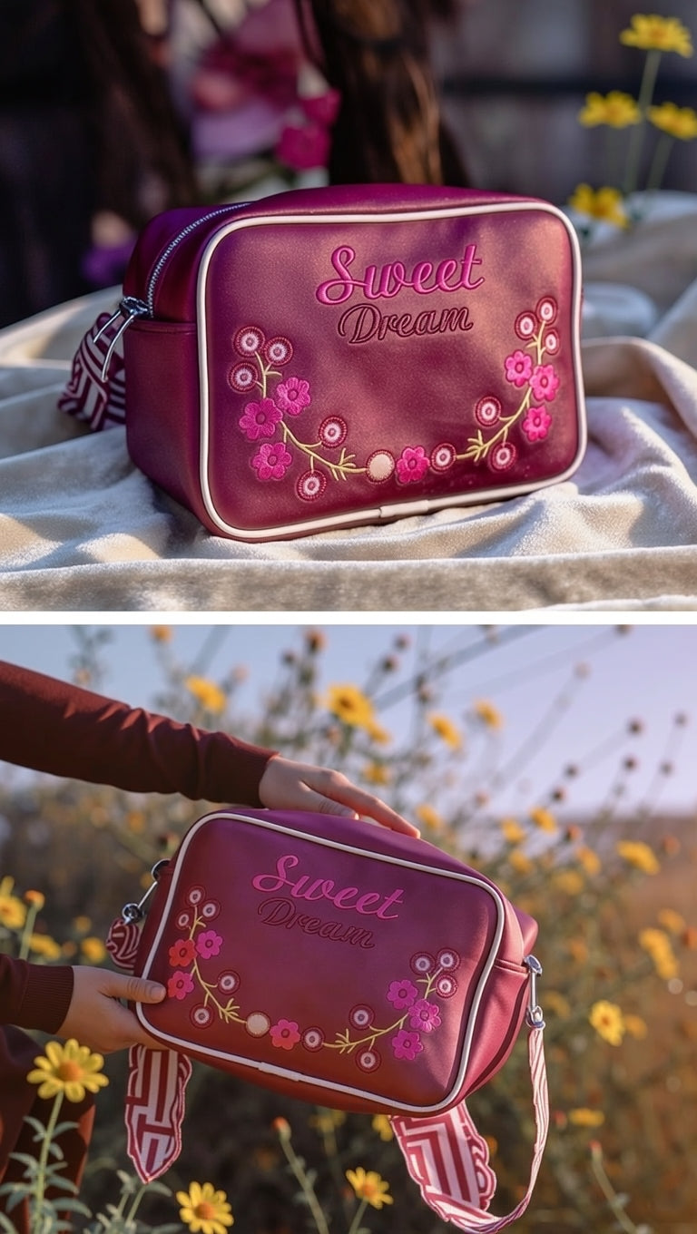 Sweet Dreams Compact Handbag Pink Maroon | Premium Stylish Compact Bag