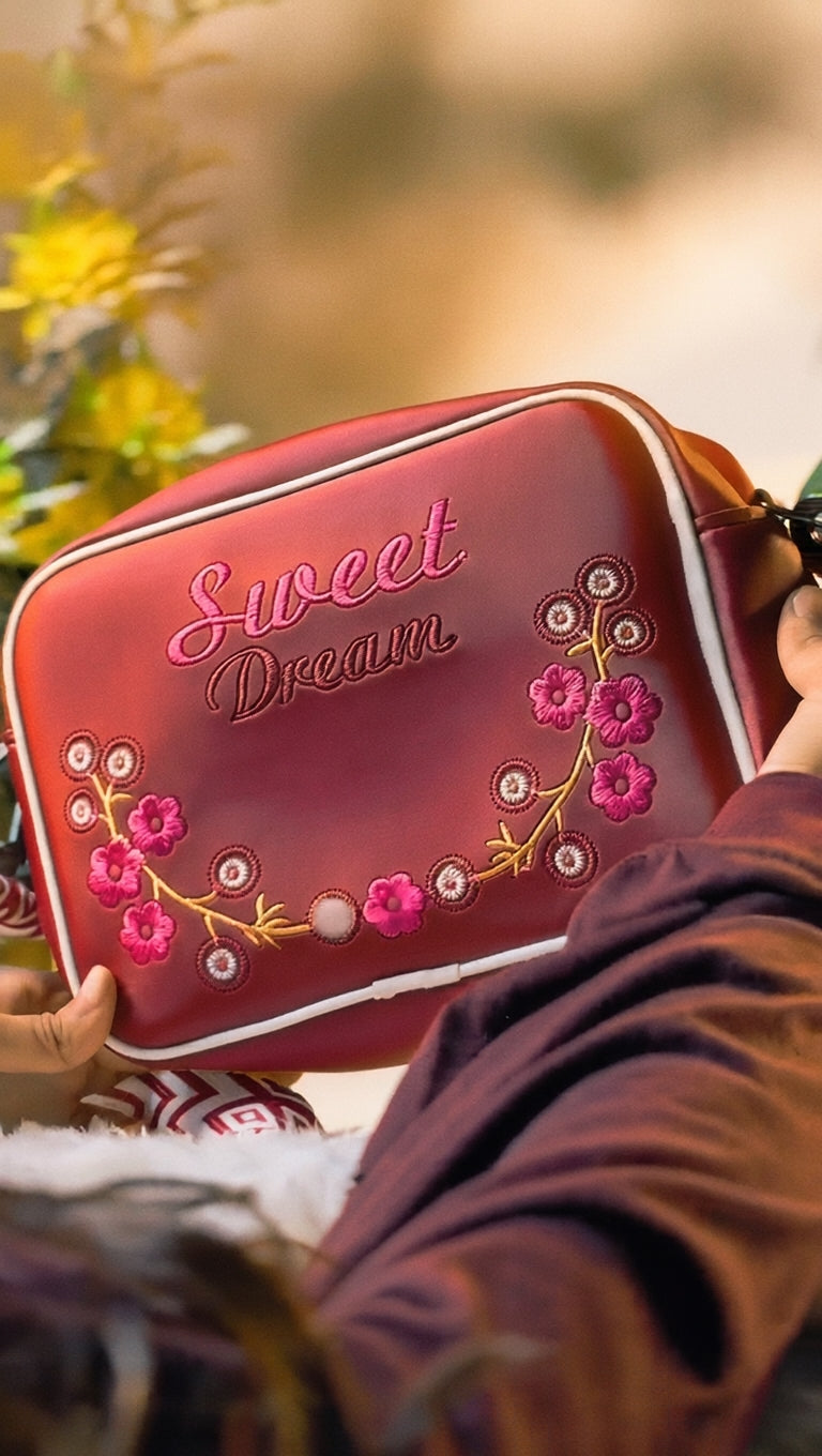 Sweet Dreams Compact Handbag Pink Maroon | Premium Stylish Compact Bag