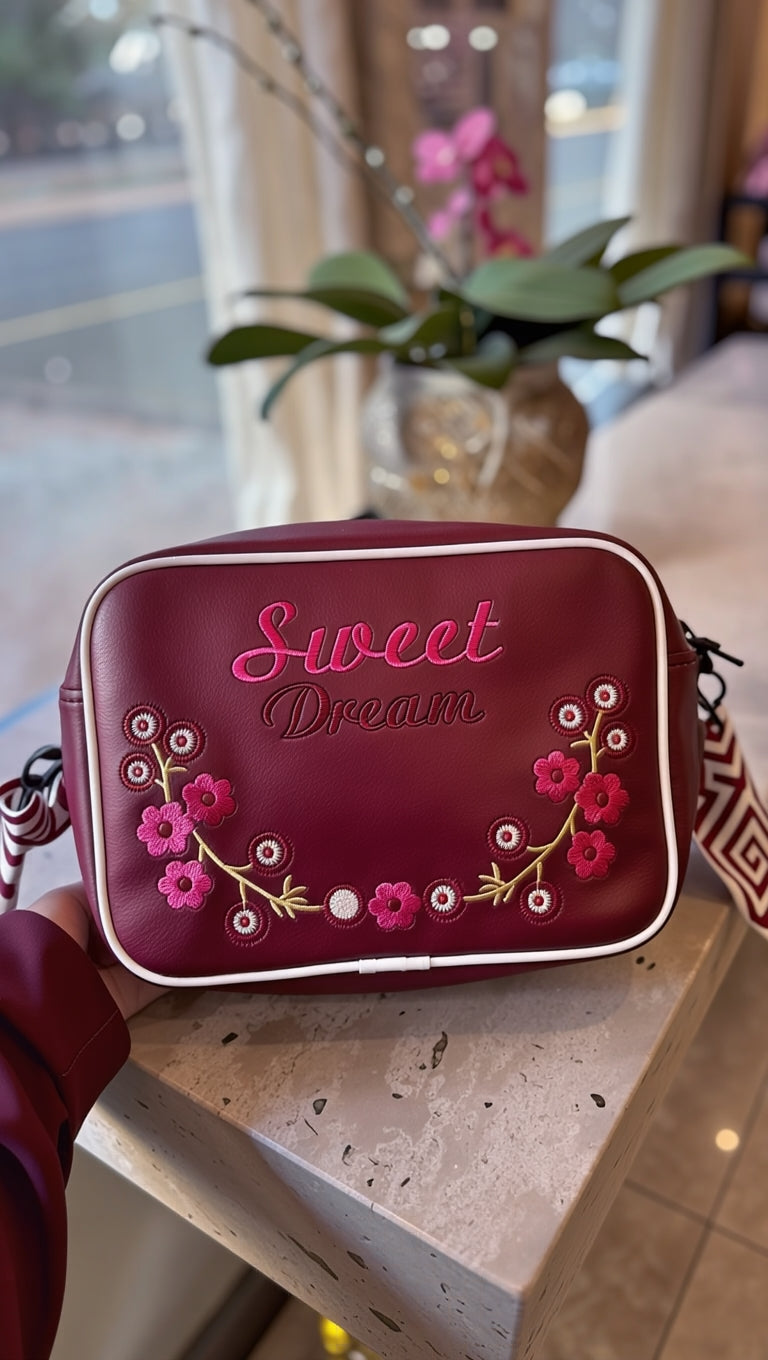Sweet Dreams Compact Handbag Pink Maroon | Premium Stylish Compact Bag