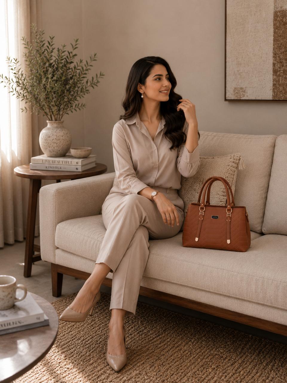 Trina Stylish Bag Dark Brown | Premium Everyday Handbag