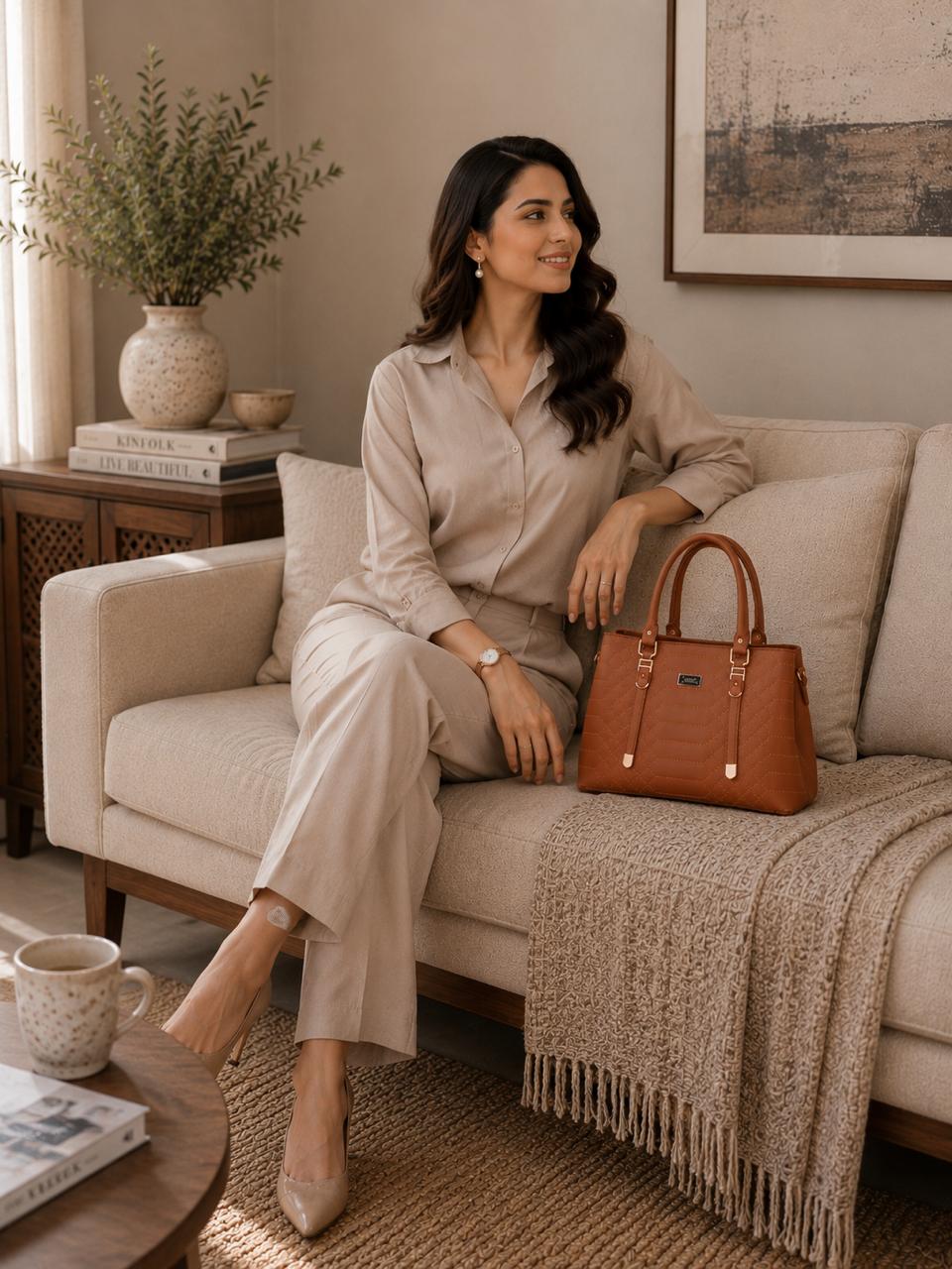 Trina Stylish Bag Dark Brown | Premium Everyday Handbag