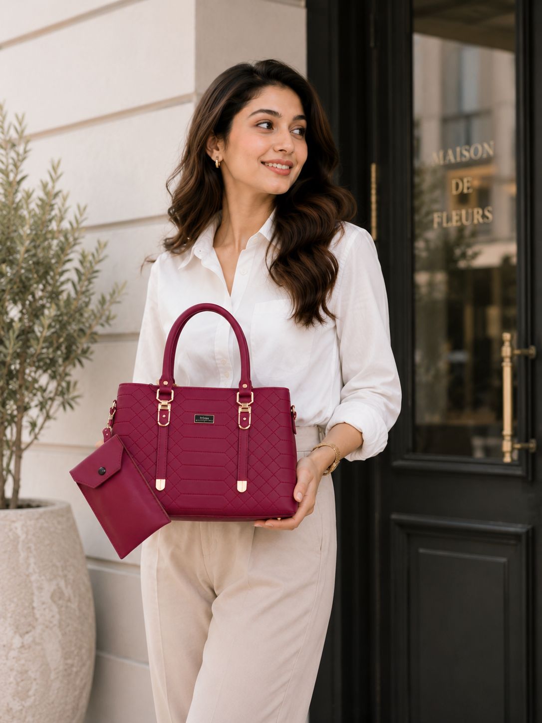 Trina Stylish Bag Maroon | Premium Everyday Handbag