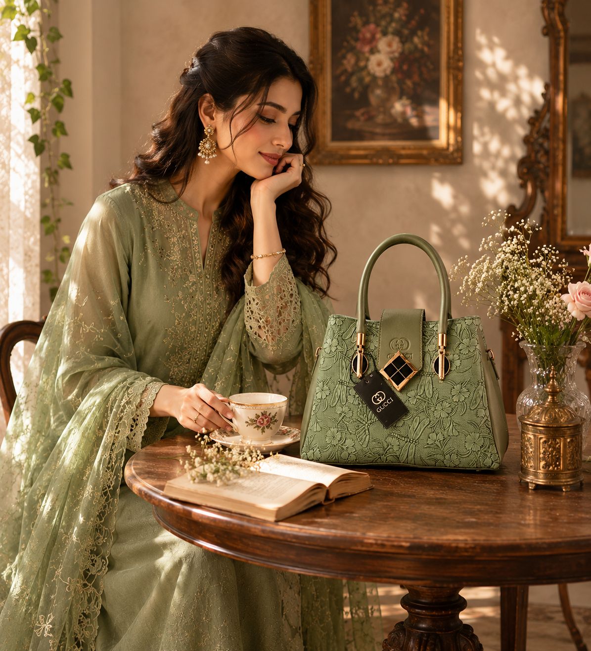 Gucci Stylish Bag Sea Green | Premium Luxury Handbag