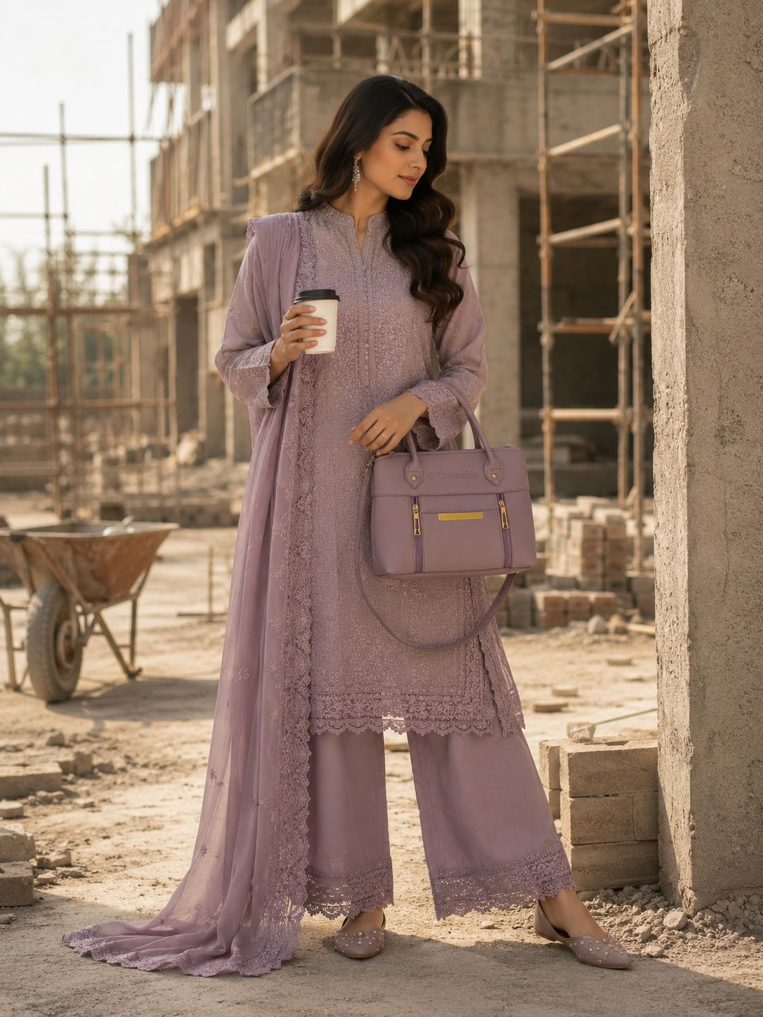Columbia Medium Handbag Purple Pink | Premium Stylish Everyday Bag