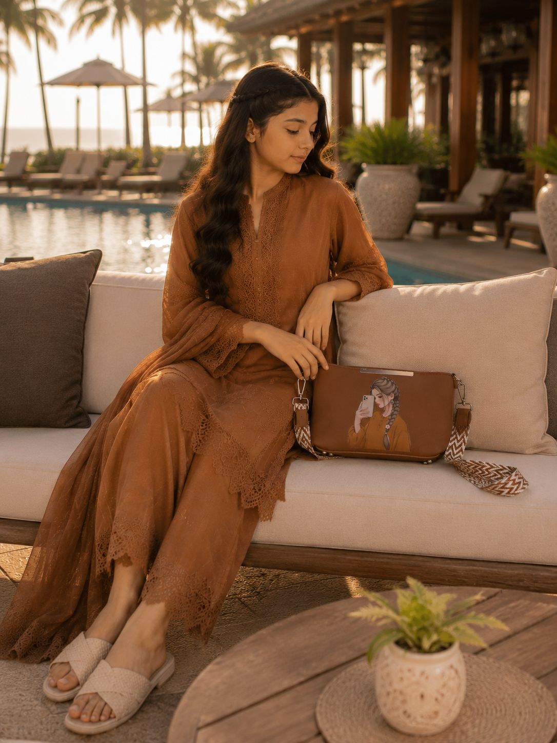 Pretty Girl Stylish Bag Earthy Brown | Premium Medium Handbag