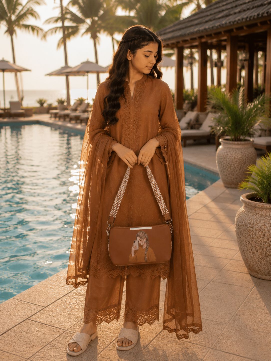 Pretty Girl Stylish Bag Earthy Brown | Premium Medium Handbag