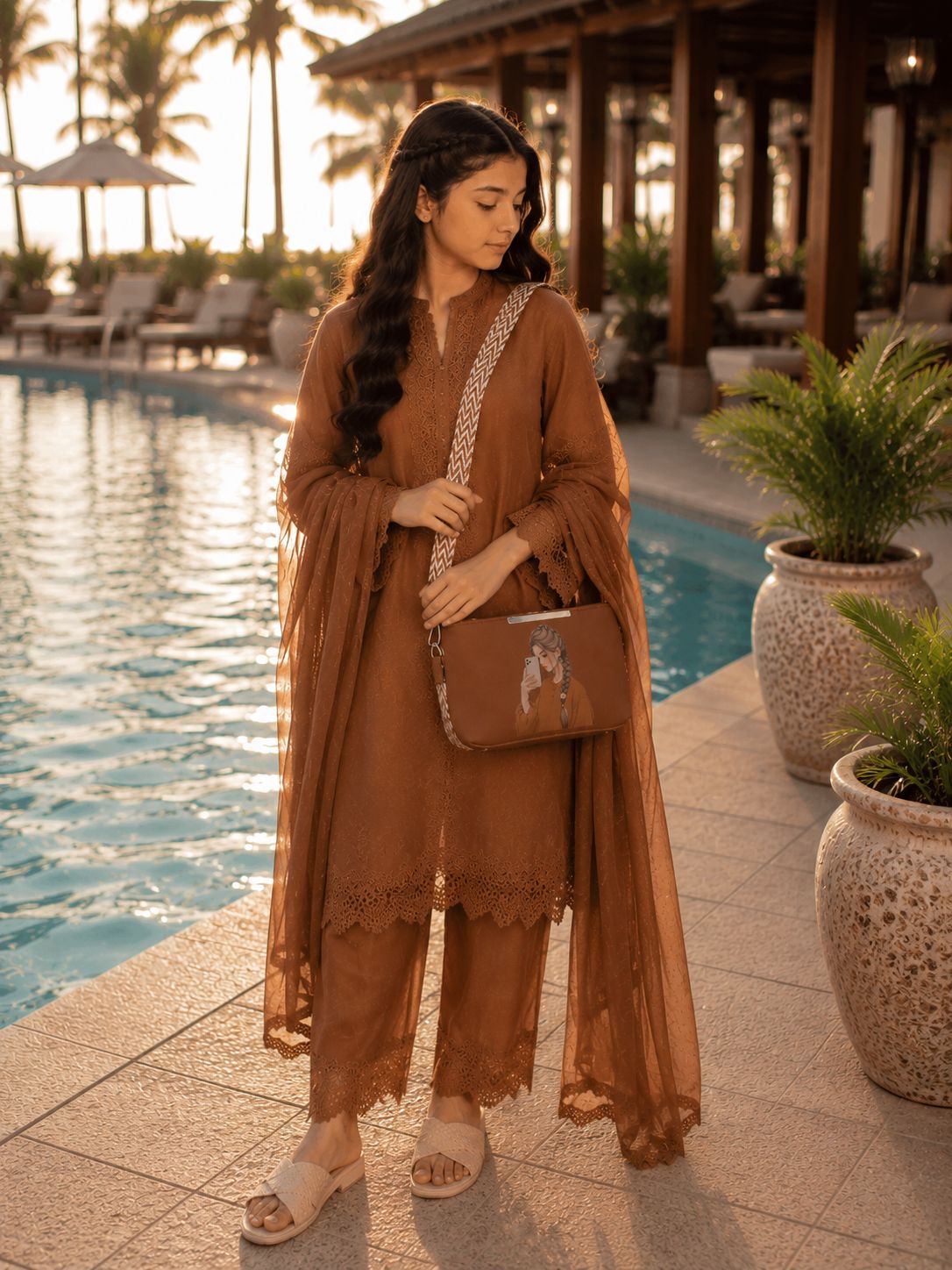Pretty Girl Stylish Bag Earthy Brown | Premium Medium Handbag