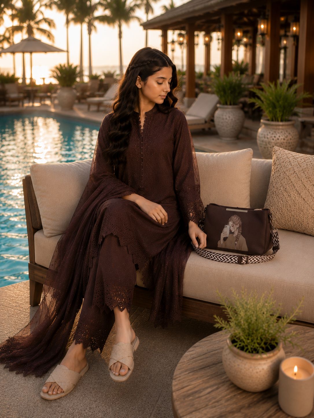 Pretty Girl Stylish Bag Chocolate Brown | Premium Medium Handbag