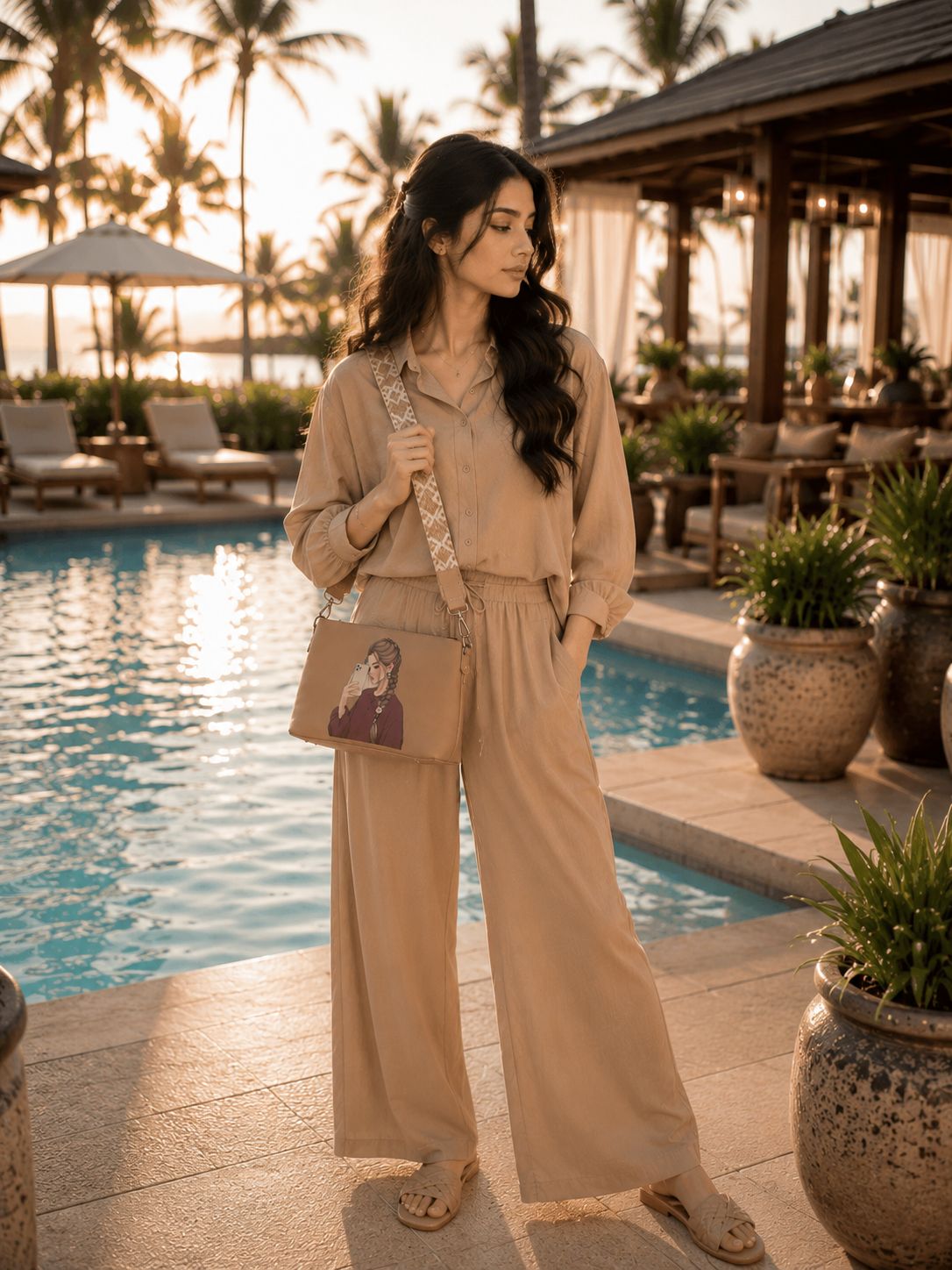 Pretty Girl Stylish Bag Sandy Brown | Premium Medium Handbag