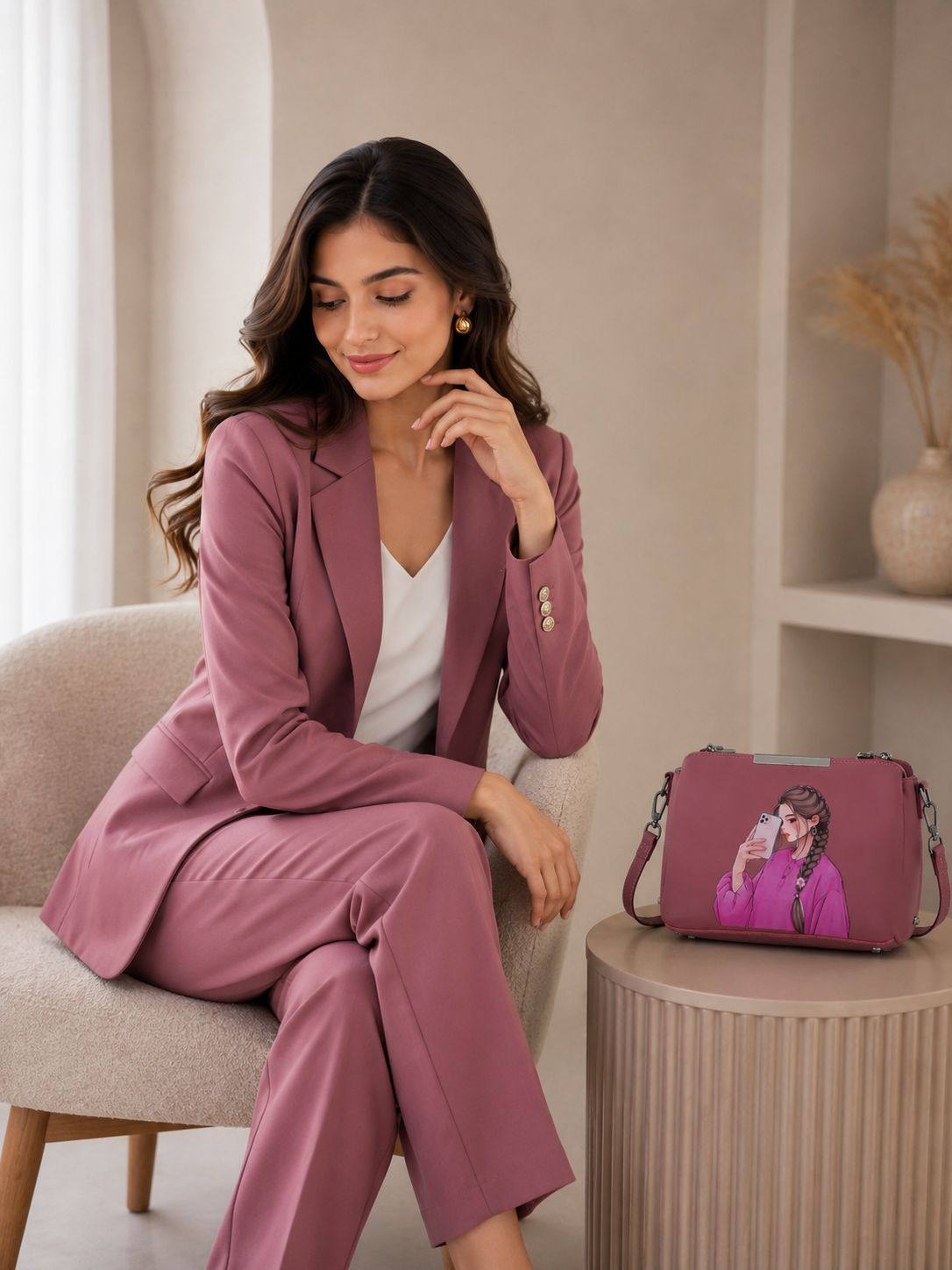 Pretty Girl Stylish Bag Red | Premium Medium Handbag