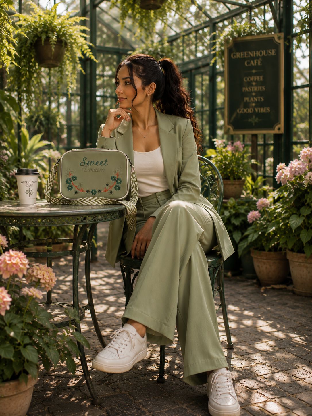 Sweet Dreams Compact Handbag Olive Green | Premium Stylish Compact Bag