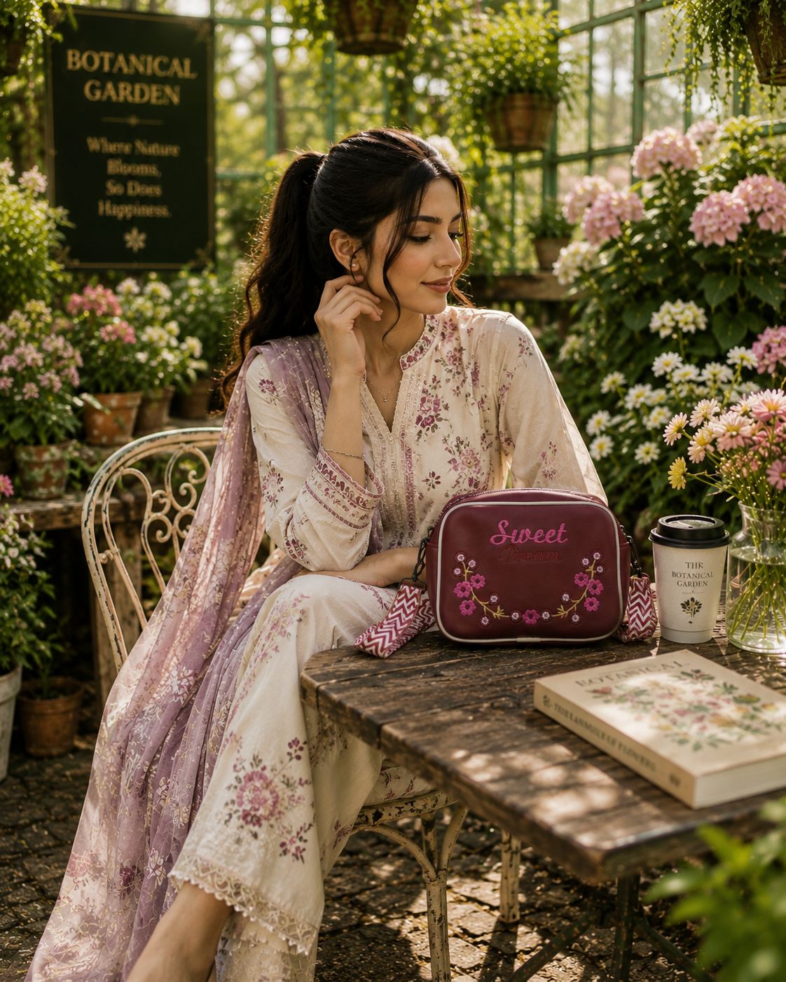 Sweet Dreams Compact Handbag Pink Maroon | Premium Stylish Compact Bag