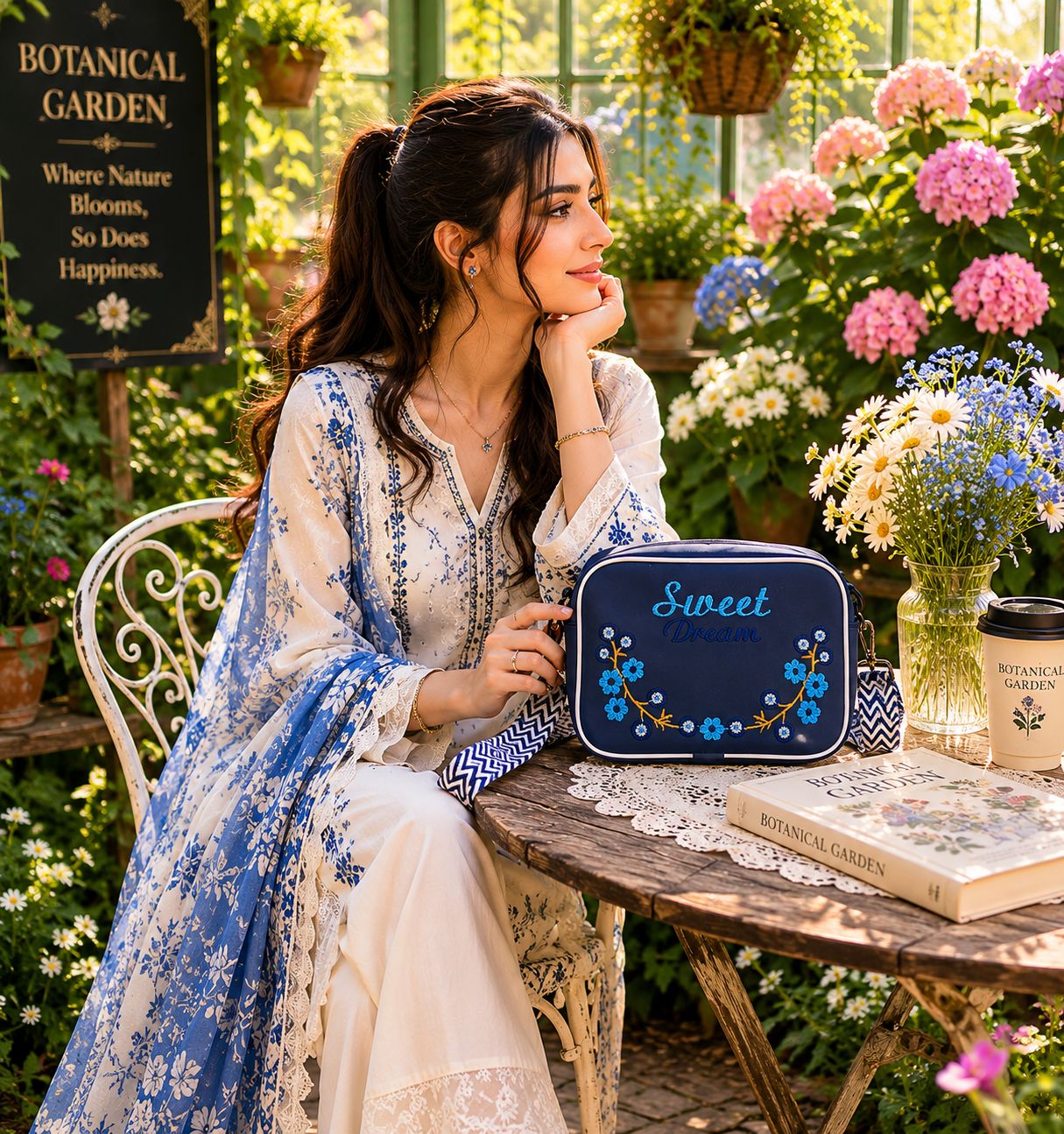 Sweet Dreams Compact Handbag Navy Blue | Premium Stylish Compact Bag