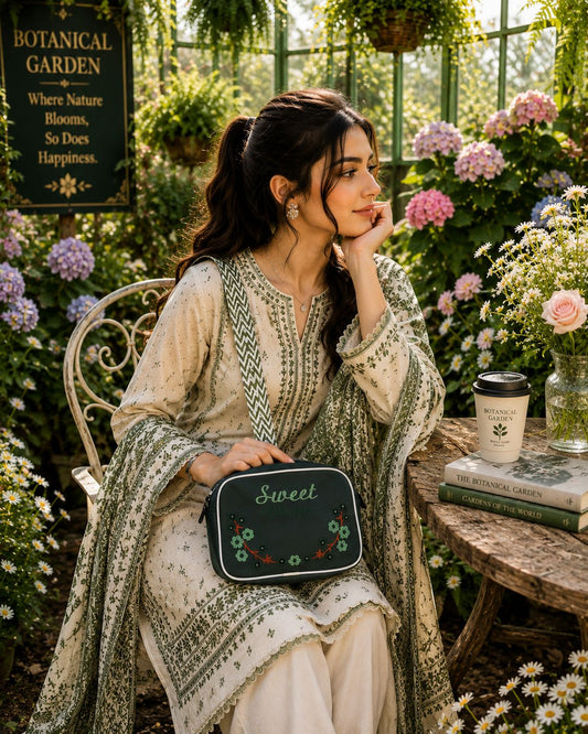 Sweet Dreams Compact Handbag Dark Green | Premium Stylish Compact Bag