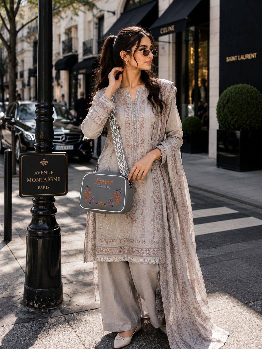 Sweet Dreams Compact Handbag Grey | Premium Stylish Compact Bag